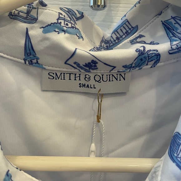 Smith & Quinn Men’s Boatyard SailTown Blues Short Sleeve Button Down Small-New - Picture 3 of 7